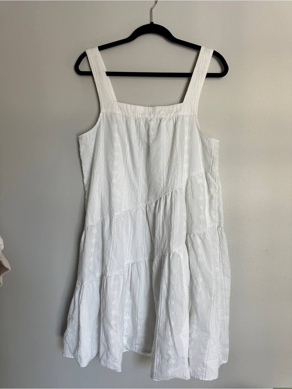 Splendid Aubrey White Asymmetrical Tiered Mini Dress
